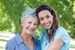 Grandmother and granddaughter smiling after Ophthalmology visit